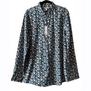 Bar III Slim Fit Tropical Hibiscus Blue & Green Dress Shirt Men’s Size XL‎ NEW